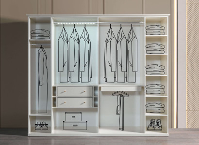 Luksuriøs moderne glas garderobe 234 cm