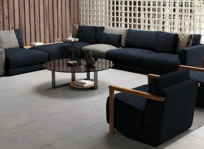 Elegant hjørnesofa med lænestol, spektakulær og komfortabel