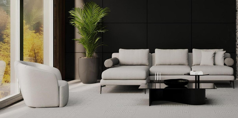 Hjørnesofa med lænestol til en komfortabel stue