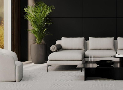 Hjørnesofa med lænestol til en komfortabel stue