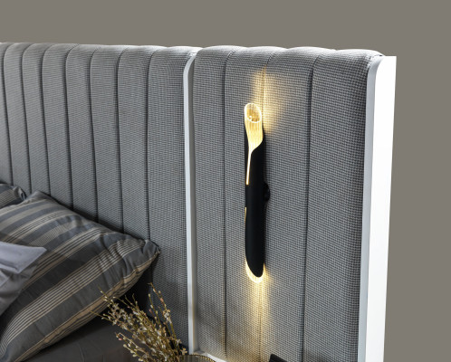 Soveværelsesensemble med seng og 2 moderne natborde