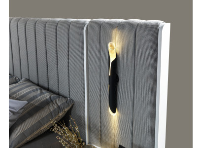 Soveværelsesensemble med seng og 2 moderne natborde