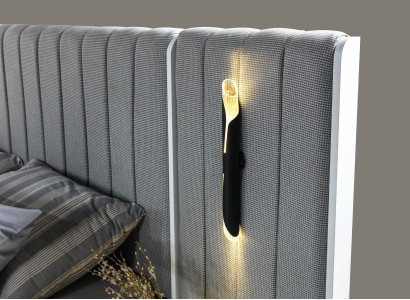 Soveværelsesensemble med seng og 2 moderne natborde