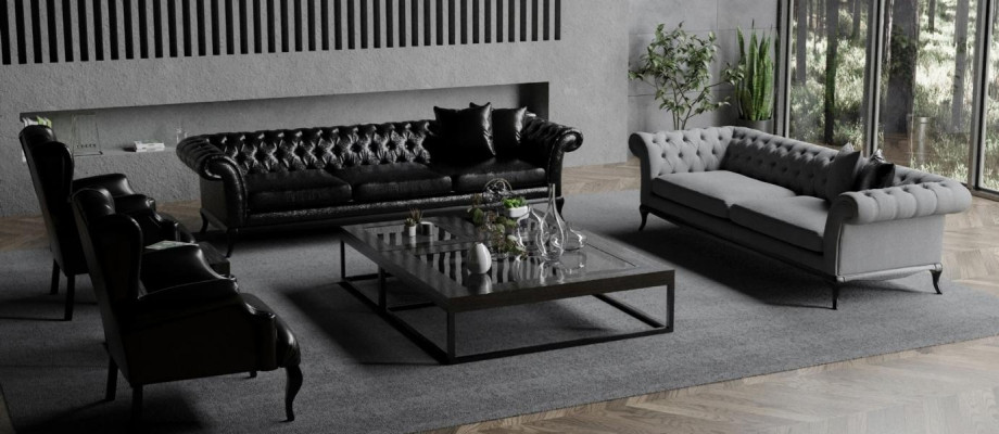 Sofamøbel sæt 2x sofa med moderne og elegant design