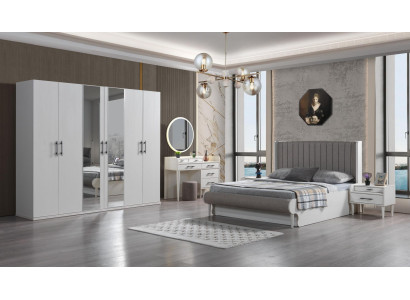 Komplet værelse 6 dele seng skab natborde moderne