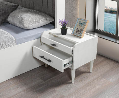 Moderne kompakt hvid natbord