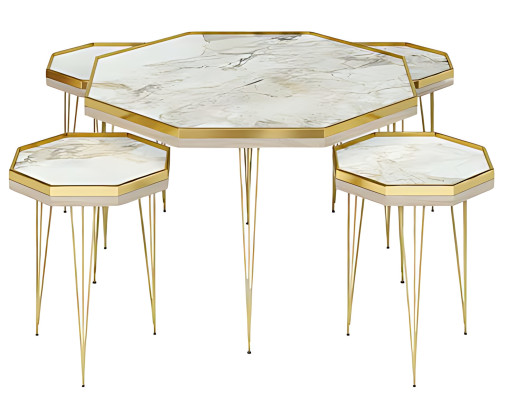 Sæt af 5 trækaffeborde