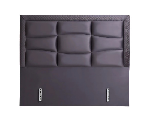 Nyt gråt seng med tekstil- og trämadras