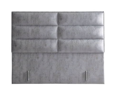 Polstret grå seng med madras Moderne tekstilseng