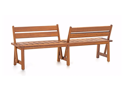 Bænk med moderne design, der skaber en atmosfære