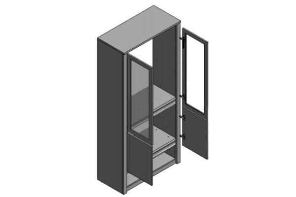 Buffet vitrineskabe med glasdøre og skuffe