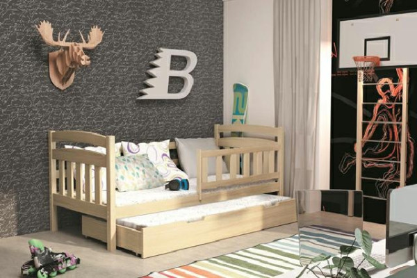 Børneseng LETTO A CASTELLO Massivtræ seng LETTO DOPPIO Sovesofa 2 senge Ny KACPER2