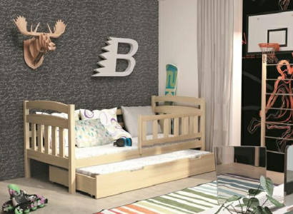 Børneseng LETTO A CASTELLO Massivtræ seng LETTO DOPPIO Sovesofa 2 senge Ny KACPER2