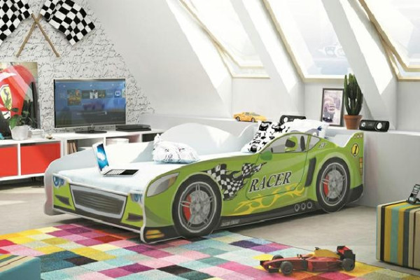 Børneseng sportsvogn politibil drengeseng ungdomsseng drøm