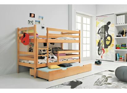 Køjesenge, hævet seng, dobbeltseng, senge i massivt træ