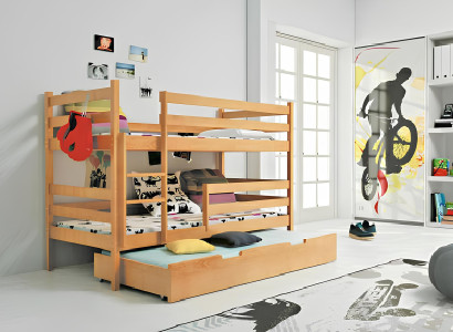 Køjesenge, hævet seng, dobbeltseng, senge i massivt træ