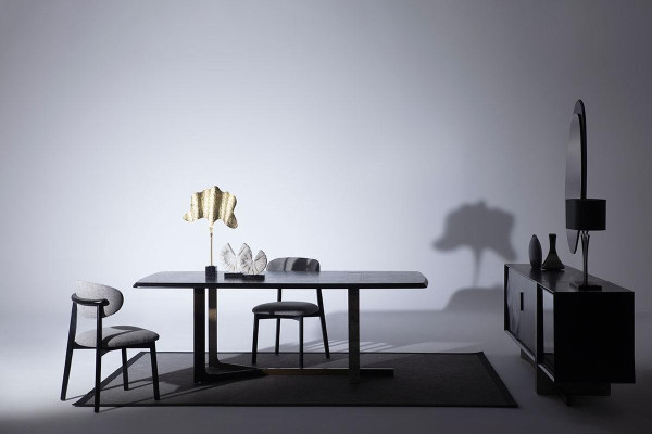  Esszimmer 7tlg. Set Esstisch Sideboard Spiegel 4x Stühle Modern Design