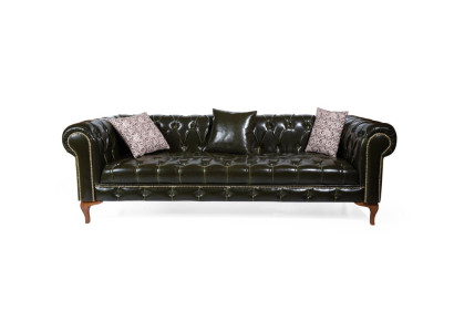 Dreisitzer Sofas Klassisches Leder Sofa Chesterfield Möbel Couch Luxus Leder Neu