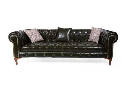 Dreisitzer Sofas Klassisches Leder Sofa Chesterfield Möbel Couch Luxus Leder Neu