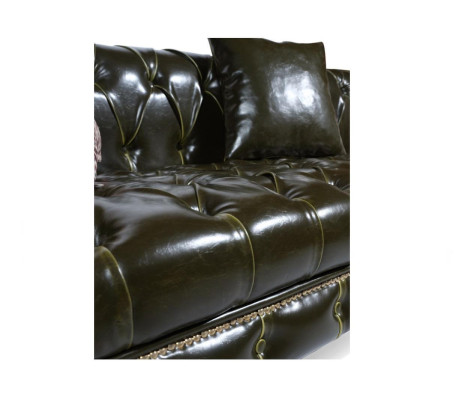 Dreisitzer Sofas Klassisches Leder Sofa Chesterfield Möbel Couch Luxus Leder Neu
