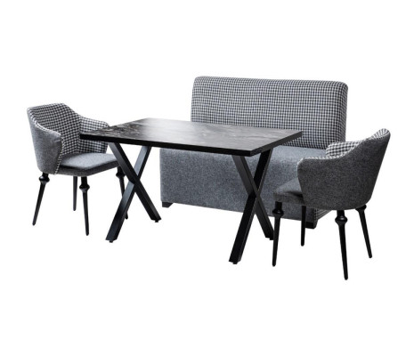 Esszimmer Garnitur Bank Sofa Tisch 2x Sessel Eckbank Küchen Ess Gruppe Loft 4tlg