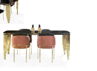 Luxus Esszimmer Set Tisch Garnitur Klassische Stuhlgruppe 4x Stühle Sets 5tlg