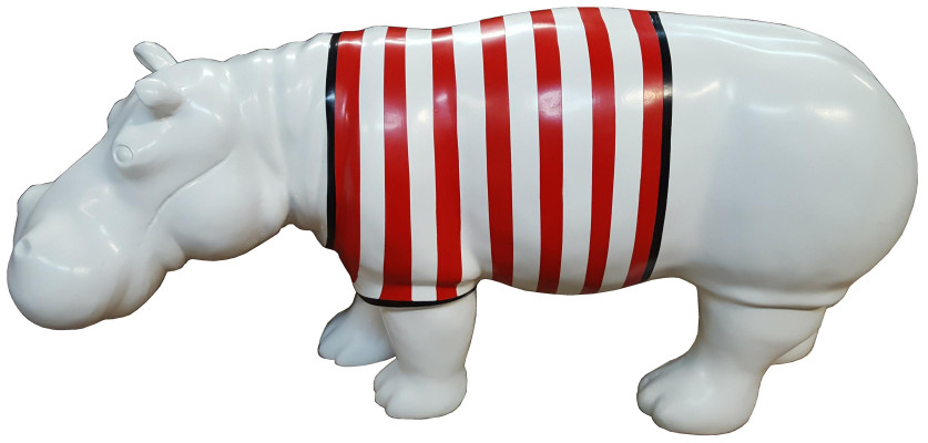 Figuren echte handarbeit Moderne Dekoration Abstrakte Figur Nilpferd 100cm Neu