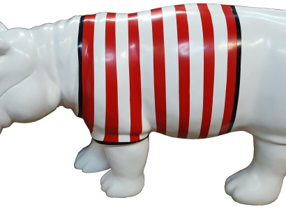 Figuren echte handarbeit Moderne Dekoration Abstrakte Figur Nilpferd 100cm Neu