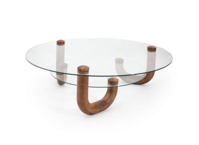 Luxuriös holz Couchtisch mit glasplatte Stilvoller Möbel für Wohnzimmer