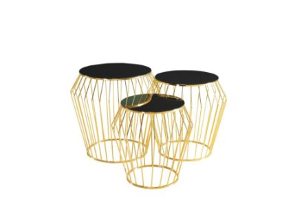 Komplette Beistelltische Kaffeetische Sofatische 3tlg Couchtische Gold