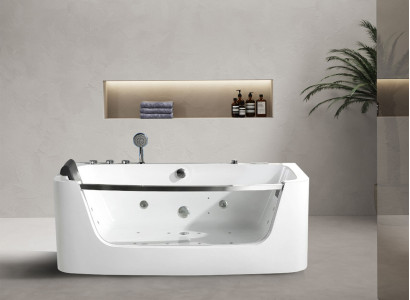 Luxus Whirlpool Badewanne 150x80cm Glasfront Wanne Badewannen Luxus Wannen