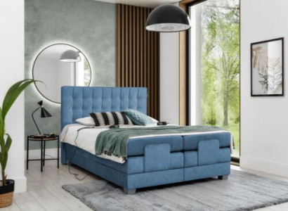 Blau Bett Schlafzimmer Doppelbett Einrichtung Polsterbett Modern Einrichtung