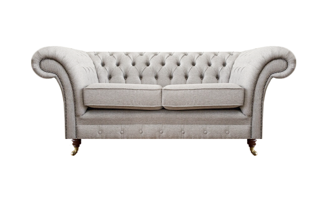 Polstermöbel Grau Zweisitzer Sofa Couch Wohnzimmer Chesterfield