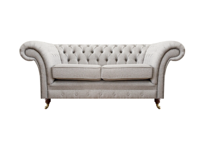 Polstermöbel Grau Zweisitzer Sofa Couch Wohnzimmer Chesterfield