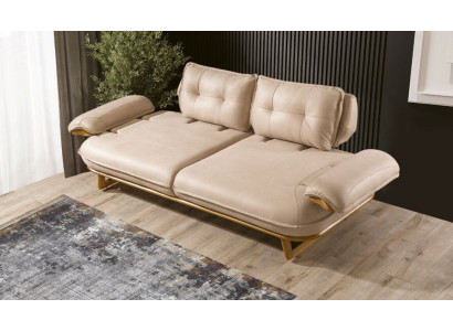 Moderne Beige Couch Designer Dreisitzer Wohnzimmer 3-Sitzer Edles Sofa