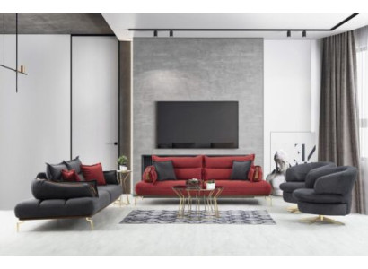 Designer Sofagarnitur 3+3+1+1 Sitzer Perfekte Wohnzimmer Set von 4tlg neu