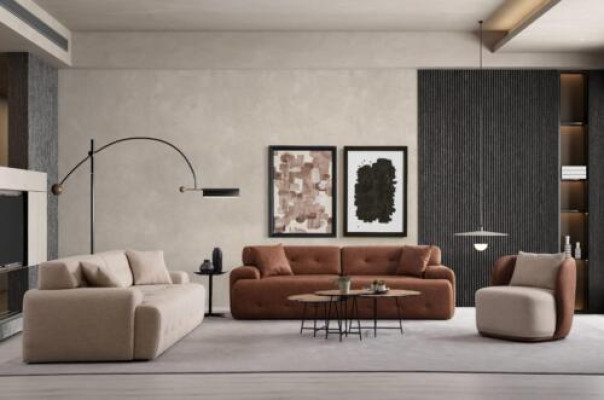 Exklusive 3tlg.Wohnzimmer Set Designer Sofagarnitur 3+3+1 Sitzer Neuheit