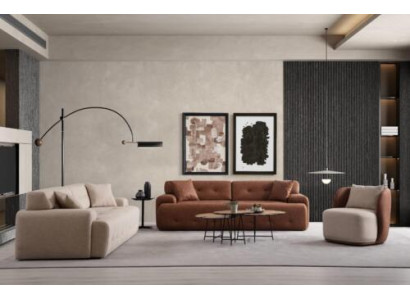 Exklusive 3tlg.Wohnzimmer Set Designer Sofagarnitur 3+3+1 Sitzer Neuheit