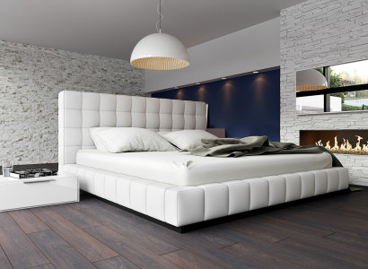 Designer Polsterbett Bett Weiß Betten Lederbett Doppelbett Ehebett Designerbett