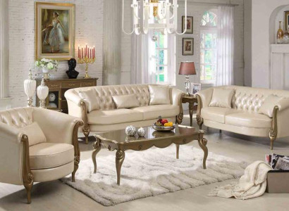 Sofagarnitur 3+2 Sitzer Set Design Sofas Polster Couchen Couch Leder Garnitur