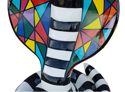 Designer Abstrakte Moderne Figur Schlange Kobra Deko Garten Skulpturen Schlange