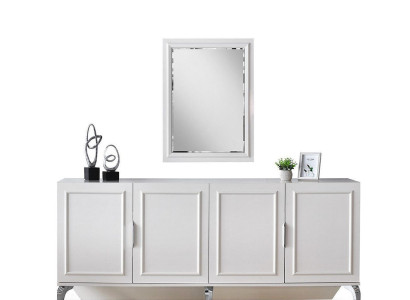 Garnitur Anrichte Sideboard Schrank Holzschrank Holz Spiegel Weiß