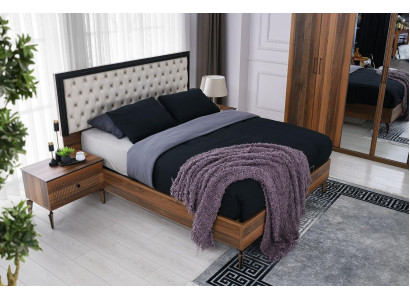 Bettrahmen Bett Doppelbett Holzbett Braun Bettgestelle Schlafzimmer