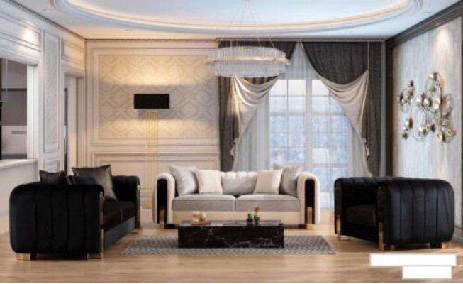 Medusa Dreisitzer Sofa 3 Sitzer Couches Sofas Luxus Polster Couch Schwarz Stoff