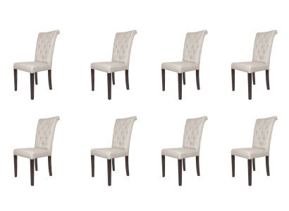 8x Stühle Stuhl Set Sessel Lehn Design Polster Leder Textil Ess Wohn Zimmer