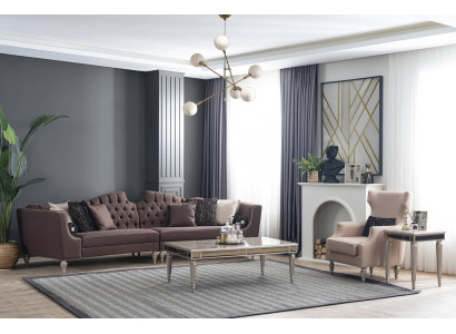 Moderner Wohnzimmer Set Luxus Sofagarnitur 5+1 Sitzer Couchtisch Stil