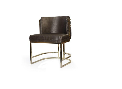 Luxus Stuhl Braun Farbe Modern Möbel mit Metallrahmen für Esszimmer