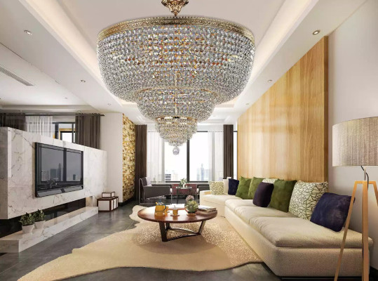 Luxus Deckenleuchte Luster Lampe Leuchten Kronleuchter Kristall Gold 100cm