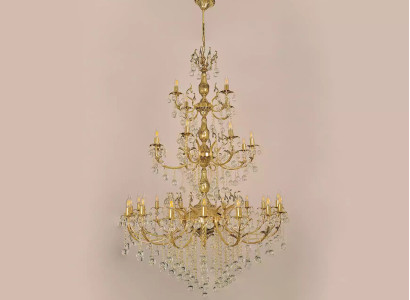 Luster Kronleuchter Deckenleuchter xxl Luxus Gold Deckenlampe Kristall
