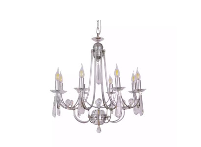 Edle Deckenlampe Kronenlampe Prunkleuchter Lüster Weiß Deckenleuchter